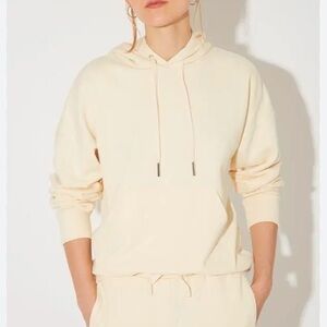 Misha Nonoo Womens Chelsea Beige Pullover Hoodie, Size Small